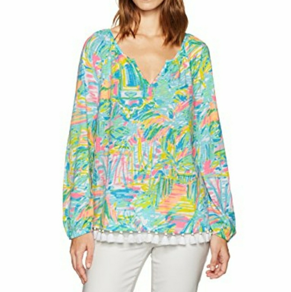 Lilly Pulitzer Linzy Top in Sea Salt and Sun
